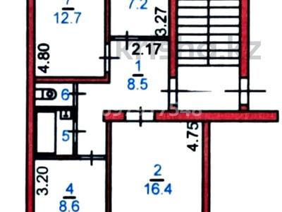 3-комнатная квартира · 58.2 м² · 2/6 этаж, алтынсарина 106 за 26 млн 〒 в Костанае