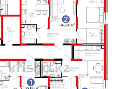 2-бөлмелі пәтер · 66.24 м² · 1/6 қабат, Тараз 8/1, бағасы: 48 млн ₸ в Алматы, Турксибский р-н