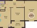2-комнатная квартира · 64 м² · 3/9 этаж, Чингиза Айтматова 46/1 — Коргалджинское шоссе за 33.5 млн ₸ в Астане, Нура р-н