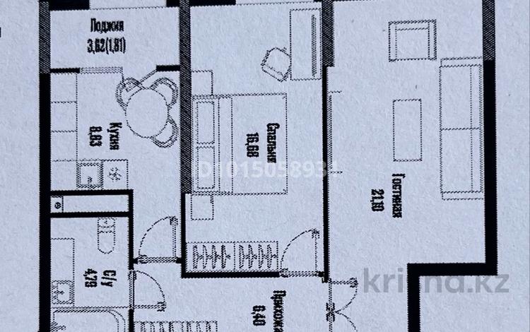 2-комнатная квартира · 59 м² · 19/19 этаж, Бухар жырау 12/1 за 39 млн ₸ в Астане, Есильский р-н — фото 6