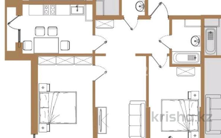3-комнатная квартира · 73.91 м² · 4/6 этаж, мкр Кайрат уч. 377 за 40 млн ₸ в Алматы, Турксибский р-н — фото 2