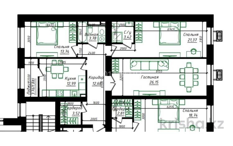 3-бөлмелі пәтер · 99.53 м² · 8/12 қабат, Жумекен Нажимеденов 5, бағасы: 52 млн ₸ в Астане, Сарайшык р-н — фото 2