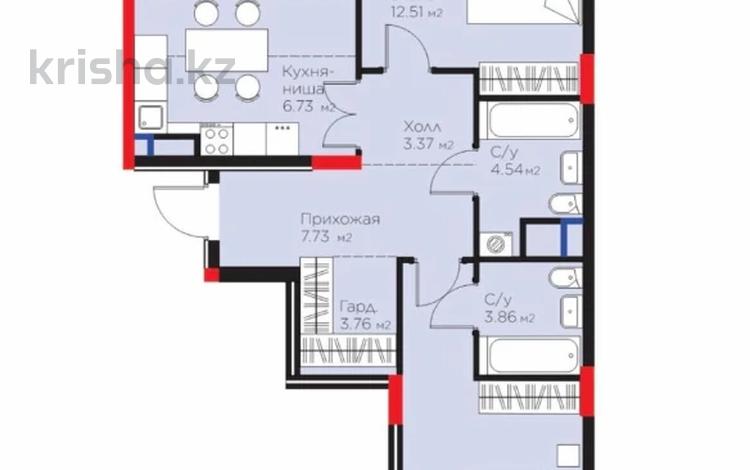 3-комнатная квартира · 82 м² · 9/9 этаж, Е-899 3/1 за 72 млн ₸ в Астане, Нура р-н — фото 2