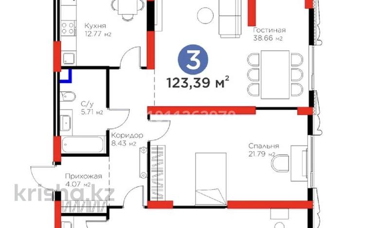 3-комнатная квартира · 123.4 м² · 2/27 этаж, Туран 41 — Сыганак туран за 110 млн ₸ в Астане, Нура р-н — фото 4