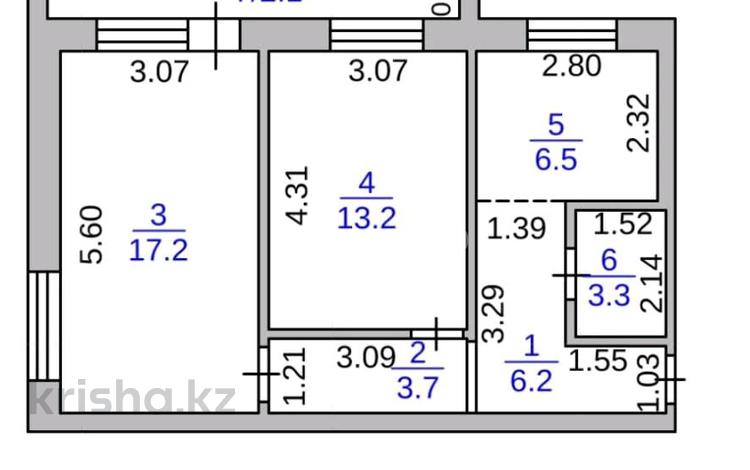 2-комнатная квартира · 52.2 м² · 8/9 этаж, мкр Юго-Восток, Мкр Юго-Восток, Карбышева 22 — Рынок Арай, новая Корзина