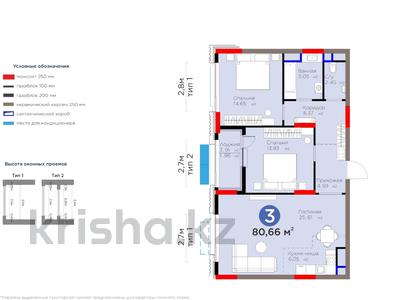3-комнатная квартира, 80.66 м², 10/16 этаж, Бухар жырау 26стр за 68 млн 〒 в Астане, Есильский р-н