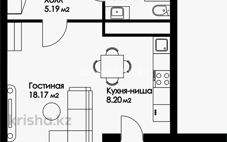 1-бөлмелі пәтер · 38 м² · 6/9 қабат, Ж.Нажимеденова 52, бағасы: 15.5 млн ₸ в Астане, Сарайшык р-н — фото 9