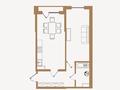 1-бөлмелі пәтер · 54.72 м² · 2/6 қабат, мкр Кайрат, Байге 12а/1, бағасы: 28 млн ₸ в Алматы, Турксибский р-н
