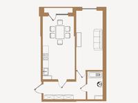 1-комнатная квартира · 54.72 м² · 2/6 этаж, мкр Кайрат, Байге 12а/1 за 28 млн 〒 в Алматы, Турксибский р-н