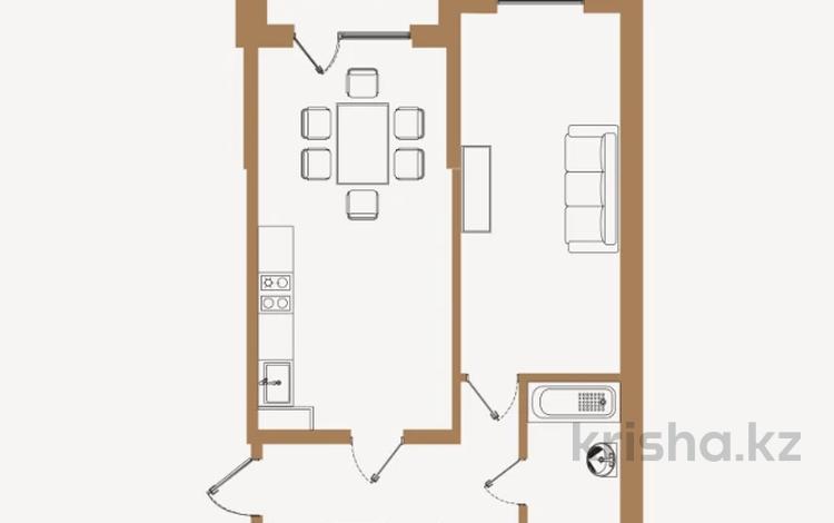 1-бөлмелі пәтер · 54.72 м² · 2/6 қабат, мкр Кайрат, Байге 12а/1, бағасы: 28 млн ₸ в Алматы, Турксибский р-н — фото 2