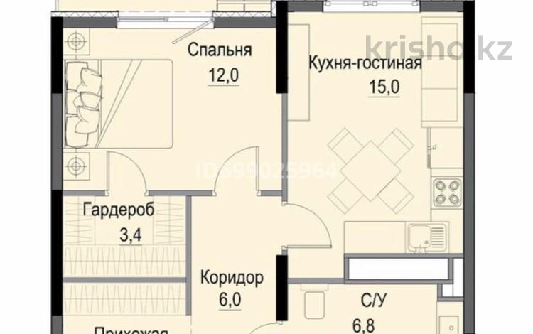 2-бөлмелі пәтер · 51.3 м² · 15/17 қабат, Утепова 31 — Академия МВД, бағасы: 33.9 млн 〒 в Алматы, Бостандыкский р-н — фото 2