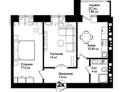 2-комнатная квартира, 54.91 м², 5/12 этаж, Косшыгулулы 159 за ~ 13.5 млн 〒 в Астане, Сарыарка р-н