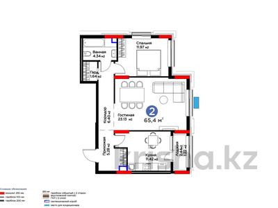 2-бөлмелі пәтер · 65.4 м², Турар Рыскулов 9 — BI Group, бағасы: ~ 39.8 млн 〒 в Астане, Есильский р-н