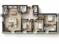 4-бөлмелі пәтер · 122.7 м² · 6/16 қабат, Турар Рыскулова 1/1, бағасы: 117 млн ₸ в Астане, Есильский р-н