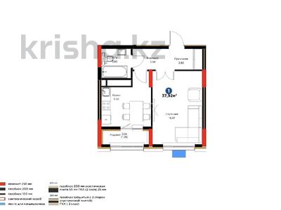 1-бөлмелі пәтер · 37.92 м² · 6/17 қабат, Пересечение проспекта Ұлы Дала и улицы Ш. Айтматова F, бағасы: 32 млн ₸ в Астане, Нура р-н