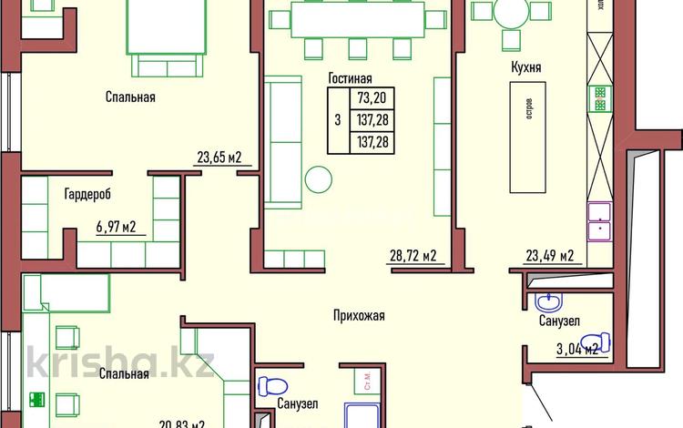 3-бөлмелі пәтер · 137 м² · 7/10 қабат, тәуелсіздік 42 — абая тәуелсіздік, бағасы: 80 млн ₸ в Костанае — фото 11