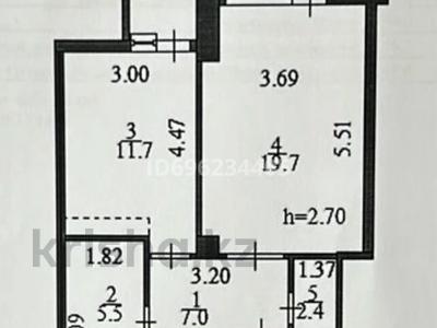 1-бөлмелі пәтер, 48.6 м², 7/9 қабат, Ильяса Омарова 5/1 — Омарова-Сыганак, бағасы: 18.5 млн 〒 в Астане, Есильский р-н