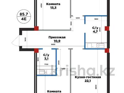 3-бөлмелі пәтер, 84.5 м², 5/10 қабат, Илияса Есенберлина 20, бағасы: ~ 28.3 млн 〒 в Усть-Каменогорске