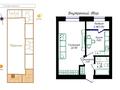 1-бөлмелі пәтер · 42 м² · 12/12 қабат, Жубан Молдагалиев 6г, бағасы: 23 млн ₸ в Астане, Нура р-н
