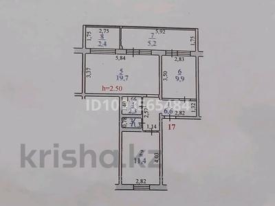 2-бөлмелі пәтер · 58.8 м² · 1/4 қабат, Тонкуруш 8 — Школа Баумана, бағасы: 18 млн ₸ в Таразе