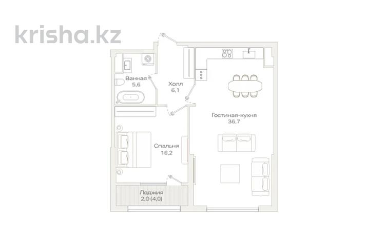 2-бөлмелі пәтер · 68 м² · 2/9 қабат, Проспект Аль-Фараби и улица Маркова 77/1, бағасы: ~ 94.3 млн ₸ в Алматы, Бостандыкский р-н — фото 3