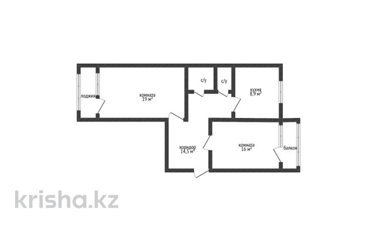 2-комнатная квартира · 64.7 м² · 5/6 этаж, воинов интернационалистов 2/1 за 29.8 млн 〒 в Костанае — фото 2