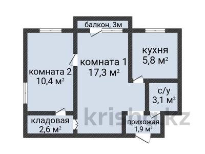 2-комнатная квартира · 42 м² · 2/5 этаж, Гоголя 87 за 18.4 млн ₸ в Костанае