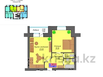 1-комнатная квартира, 58.45 м², 9/10 этаж, мкр. Алтын орда, мкр. Батыс-2 5Е — ЖК Сункар за ~ 12.3 млн 〒 в Актобе, мкр. Алтын орда