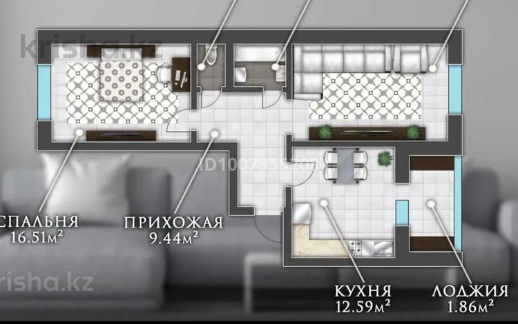 2-бөлмелі пәтер · 66.71 м² · 3/9 қабат, мкр. Алтын орда, Мустафы Шокая 2а, бағасы: 25 млн ₸ в Актобе — фото 2