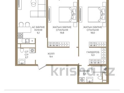3-бөлмелі пәтер · 86.2 м² · 2/9 қабат, Каныша Сатпаева 90а/1 — ЦЕНА СО СКИДКОЙ⭐️КОМИССИЮ С ПОКУПАТЕЛЯ НЕ БЕРЕМ️, бағасы: ~ 64.3 млн ₸ в Алматы, Бостандыкский р-н