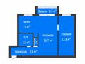 2-бөлмелі пәтер · 44.6 м² · 4/5 қабат, Тауелсиздик 113, бағасы: 19.2 млн ₸ в Костанае — фото 2