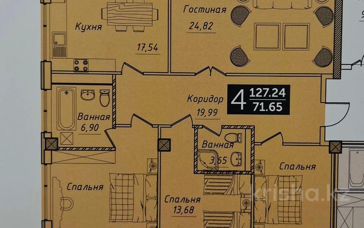 4-комнатная квартира, 127 м², 10/11 этаж, Кайым Мухамедханова 11 за 73 млн 〒 в Астане — фото 2