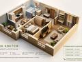 2-бөлмелі пәтер · 60 м² · 2/3 қабат, Республика, бағасы: 21 млн ₸ в Косшы