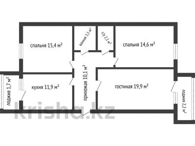 2-комнатная квартира, 82 м², 1/9 этаж, сарыарка 3а за 25 млн 〒 в Кокшетау