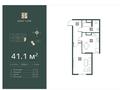 2-бөлмелі пәтер · 41.1 м² · 4/6 қабат, Ахметова, бағасы: ~ 20.6 млн ₸ в 
