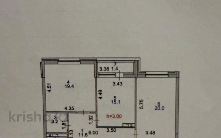 3-комнатная квартира · 73 м² · 2/9 этаж, ул.Қаныш Сәтбаев , дом 33, 33/1 33 за 38 млн ₸ в Астане, Алматы р-н — фото 2