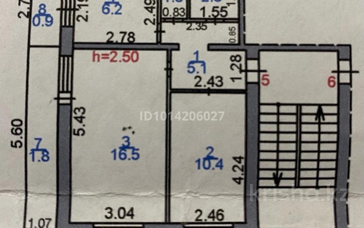 2-бөлмелі пәтер · 44.5 м² · 2/9 қабат, Ержанова 49, бағасы: 16.5 млн ₸ в Караганде, Казыбек би р-н — фото 2