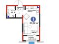 1-комнатная квартира · 31.22 м² · 6/9 этаж, мкр Акжар, Белжайлау за 25.5 млн ₸ в Алматы, Наурызбайский р-н