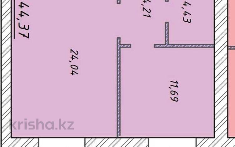 1-комнатная квартира, 44.37 м², 8/12 этаж, Нажмиденова