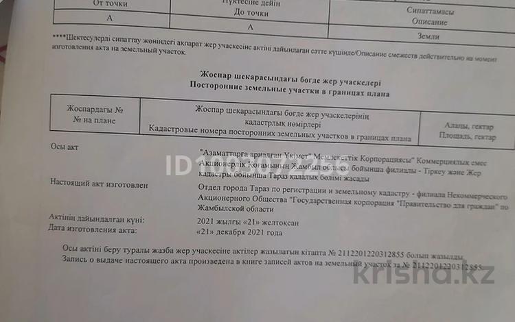 Жер телімі · 7.44 сотық, Масаты 17, бағасы: 3 млн ₸ в Таразе — фото 2