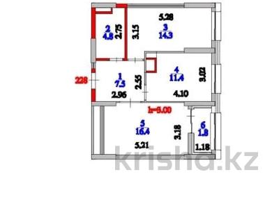 2-бөлмелі пәтер · 56.2 м² · 16/17 қабат, қалдаяқова 60в, бағасы: 29 млн ₸ в Астане, Сарайшык р-н