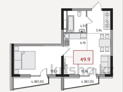 2-комнатная квартира · 50 м² · 1/5 этаж, Карасай батыра 12 за 28.5 млн 〒 в 