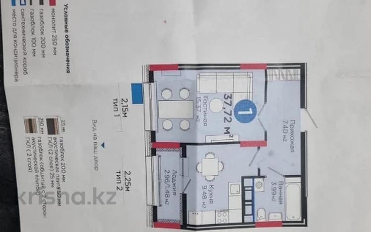 1-комнатная квартира · 37.72 м² · 7/14 этаж, Улы Дала 10a за 27.4 млн ₸ в Астане, Нура р-н — фото 3
