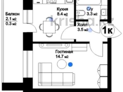 1-комнатная квартира · 31.2 м² · 7/12 этаж, Айтматова — Молдагалиевой за ~ 12.8 млн 〒 в Астане, Нура р-н