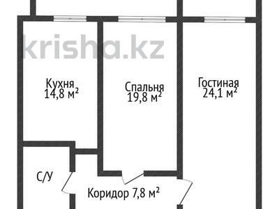 2-комнатная квартира · 75.7 м² · 5/9 этаж, 8-й Микрорайон 24 за 36 млн 〒 в Костанае