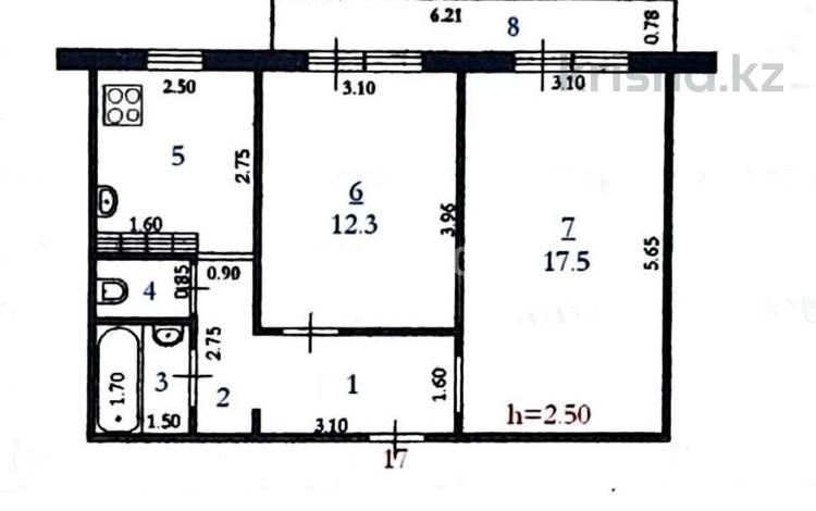 2-комнатная квартира · 49 м² · 6/6 этаж, мкр 8 271 — улица Братьев Жубановых 271 за 13 млн 〒 в Актобе — фото 2