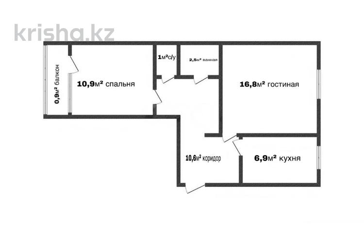 2-бөлмелі пәтер · 49.6 м² · 5/5 қабат, Рабочая 174А, бағасы: 13.8 млн 〒 в Костанае — фото 2