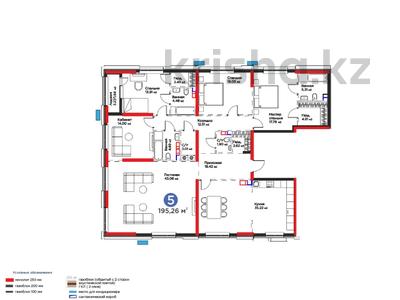 5-бөлмелі пәтер · 196 м² · 2/7 қабат, Рыскулова, бағасы: 152.2 млн ₸ в Шымкенте, Аль-Фарабийский р-н