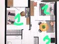 2-бөлмелі пәтер · 44 м² · 1/12 қабат, Жошы хана 13, бағасы: 32 млн ₸ в Астане, Есильский р-н