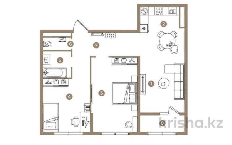 3-бөлмелі пәтер · 68 м² · 6/9 қабат, Ботакоз 5 — БЕЗ КОМИССИИ, бағасы: ~ 37.5 млн ₸ в Алматы, Алатауский р-н — фото 2
